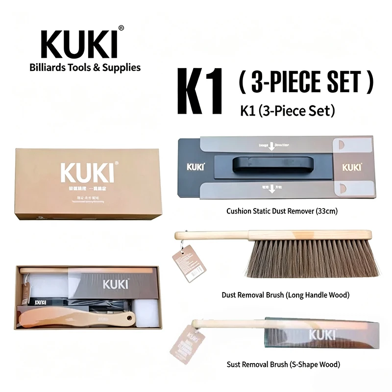Kuki Billiard Table Cleaner, Quick Cleaning Brush for Billiard Room, Billiard Cloth Electrostatic Stain Remover Three-Piece Set [1 Large Brush, 2 Small Brushes]