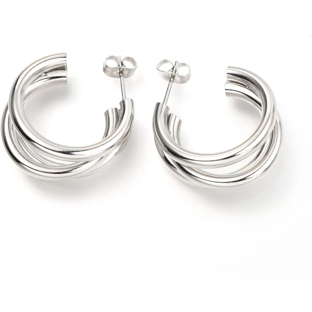 1 пара серег-гвоздиков с буквами, устойчивые к потускнению, полукольца из нержавеющей стали 304, серьги-кольца с ушными гайками, модный комплект серег