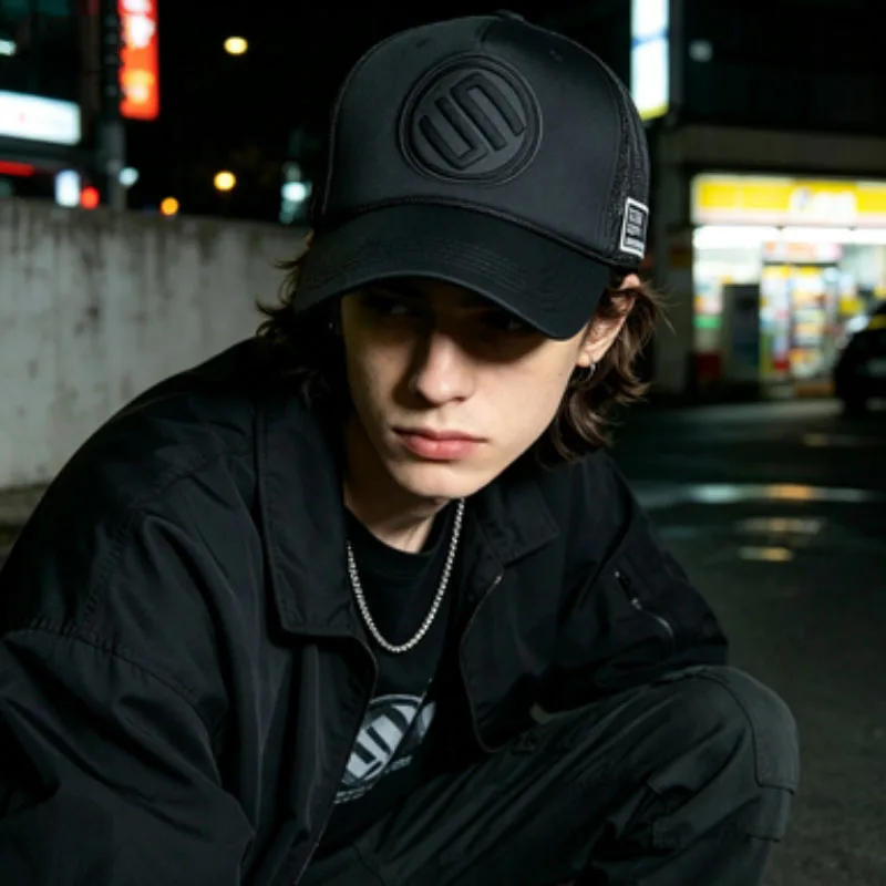 Adult Summer Mesh Trucker Caps Men Hip hop Punk Rock Snapback Hat Big Head Man Plus Size Baseball Cap