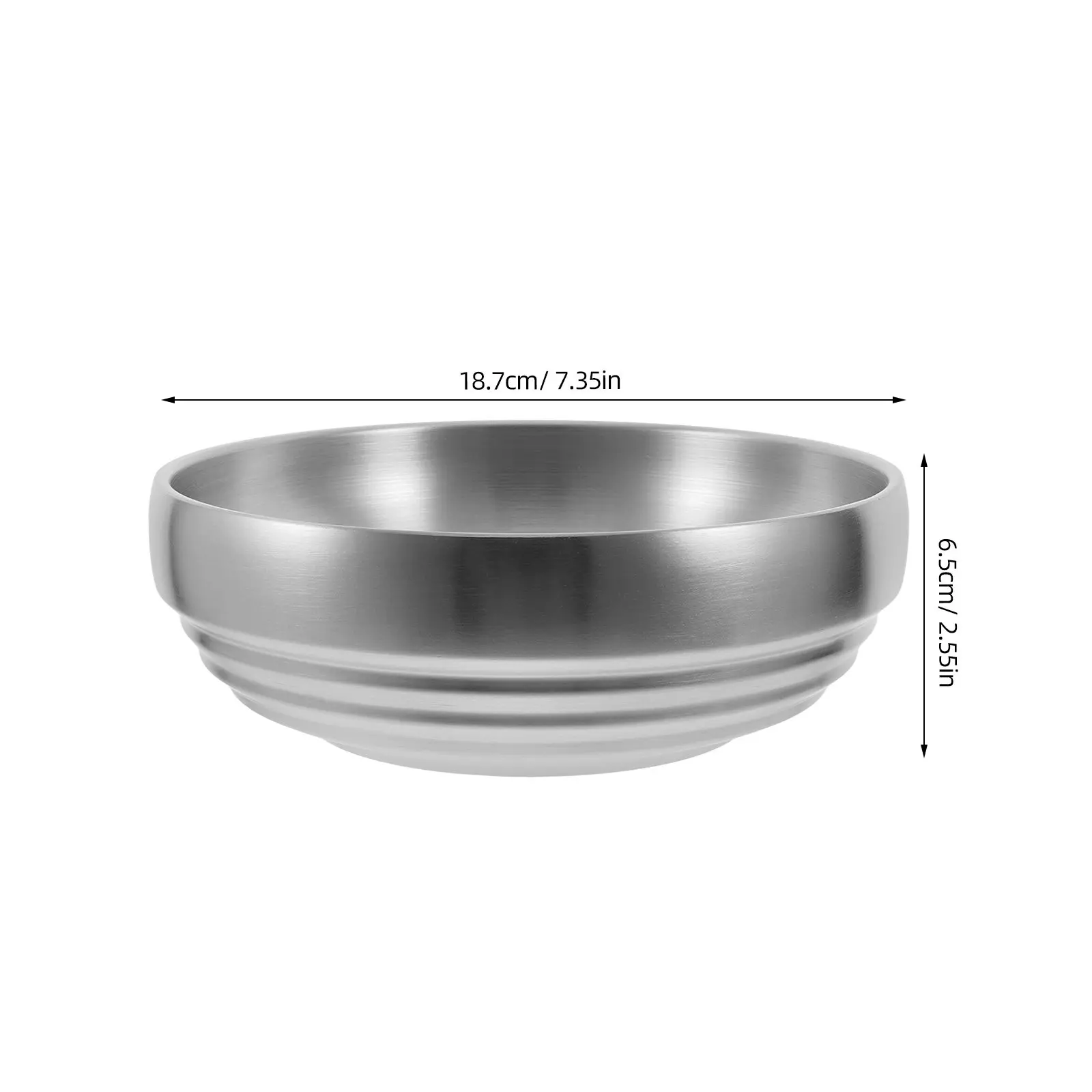 Extra Thick Double Layer Stainless Steel Bowl for Ramen Soup Cold Noodles Salad Rice Cereal Thermal Insulated Anti Heat Heavy