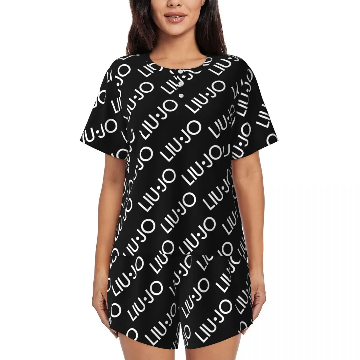 

Custom Liu Jos Pajamas Set Womens 2-Piece Short Sleeve Sleepwear Loungewear PJS Shorts Sets