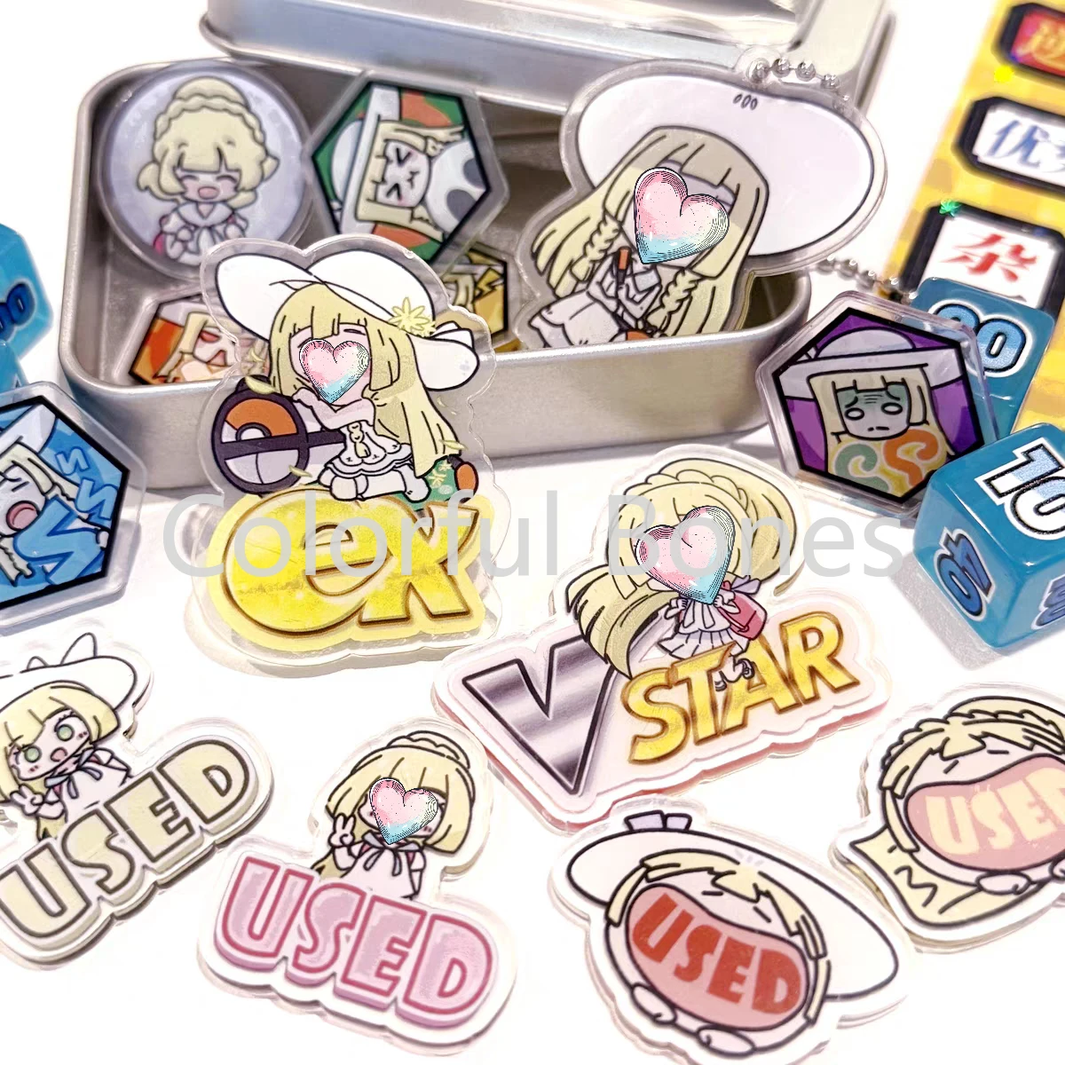 ポケモン-ptcg-ダメージインジケーターセット-リーリーテーマダイス-vstar-マーカー-ex-ボードゲームアクセサリー-ポケモンプレイヤーやファン向け