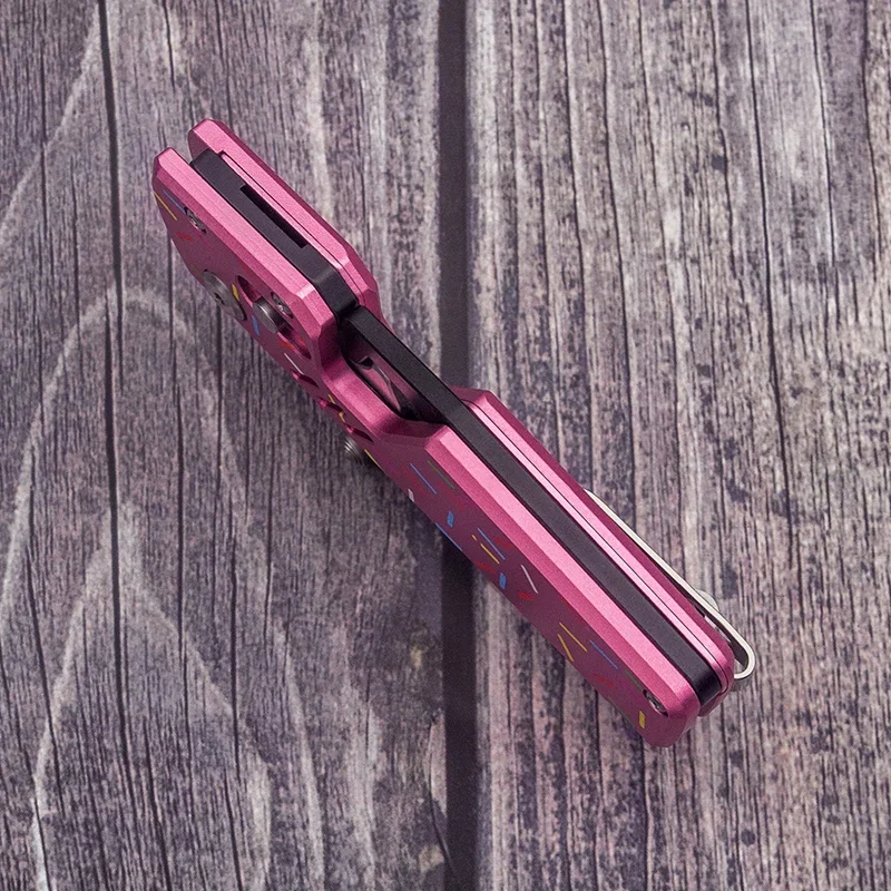 BHBT ใหม่ EDC โดนัทอลูมิเนียมอัลลอยด์กลางแจ้งมีดพับขนาดเล็กมีดยูทิลิตี้แบบพกพาด้วยมือเดียวเปิดอย่างรวดเร็วมีดจัดส่ง