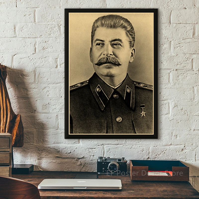 Buy Three Get Four USSR CCCP Russian Stalin Portrait Poster Prints Vintage Home Room Art Wall Decoration Soviet Retro Painting