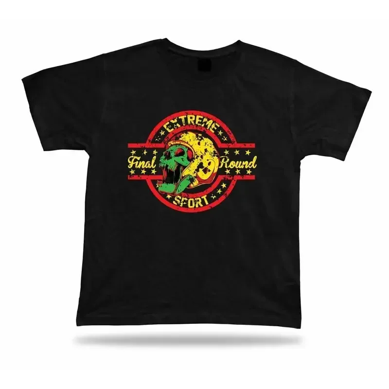 Tshirt Tee Shirt Birthday Gift Idea Extreme Sport Skull Helmet Round Boxing Ring