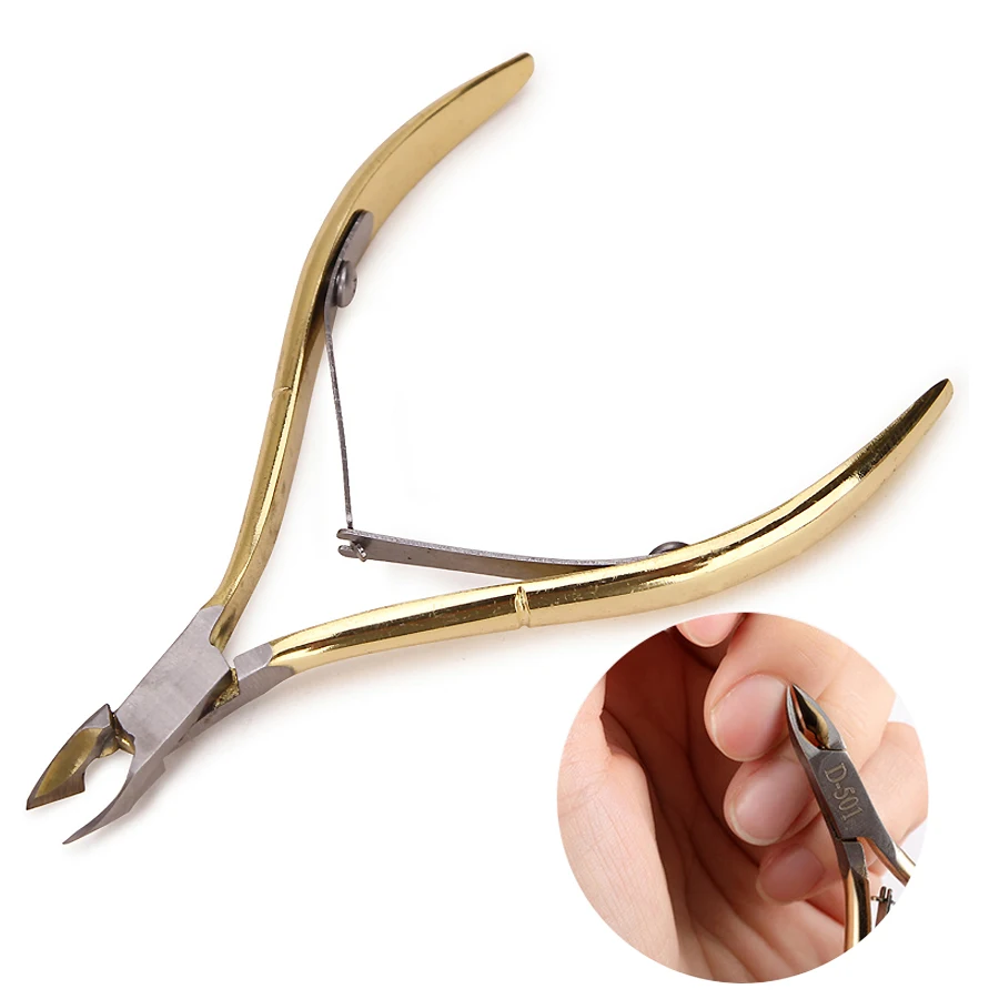 Stainless Steel Golden Cuticle Clippers and Dead Skin Remover, Nail Nippers for Manicure and Pedicure