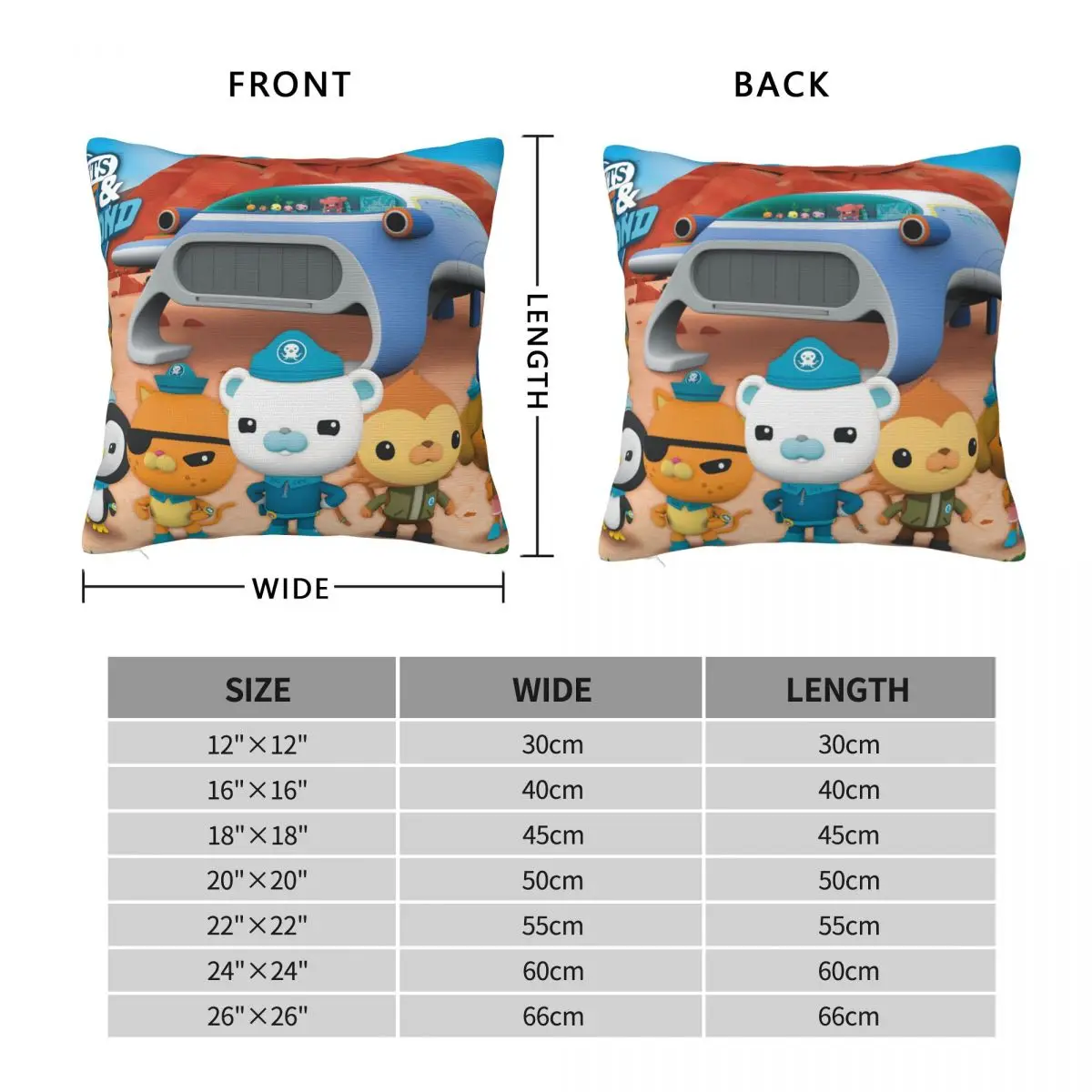 Kid Kwazii The Octonauts Pillowcase Pillows Cover Cushion Comfort Throw Pillow Sofa Decorative Cushions Used for Home Bedroom