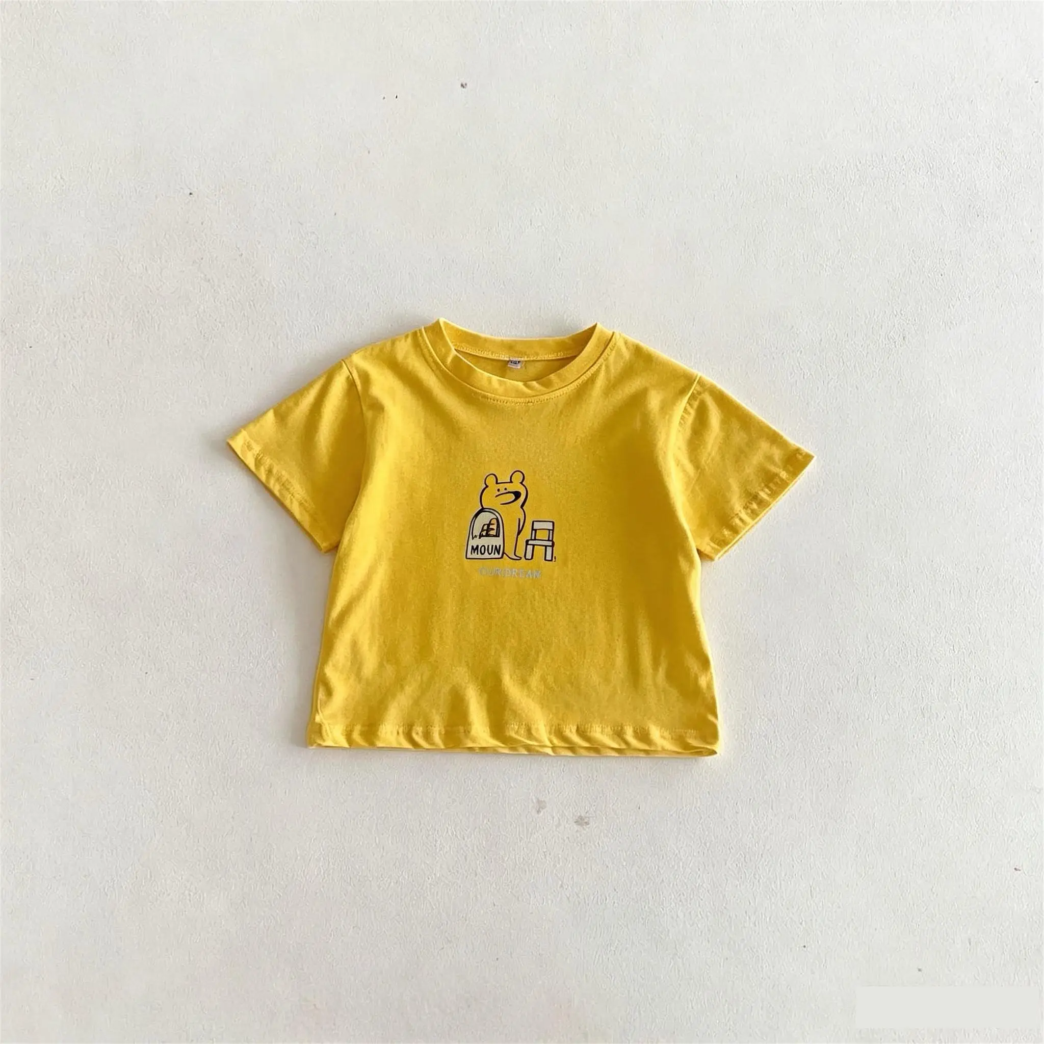 1-7 Age Kids Clothing Summer Short Sleeve Tops Tshirts Korean Style Fashion Popular Girl Boy T-shirt Round Collar Casual Tees