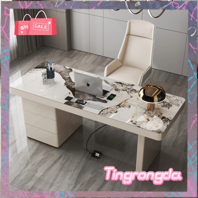 

Y Большой дизайнерский письменный офисный стол Эстетический органайзер для ящиков Офисные столы Белый роскошный большой Mesa