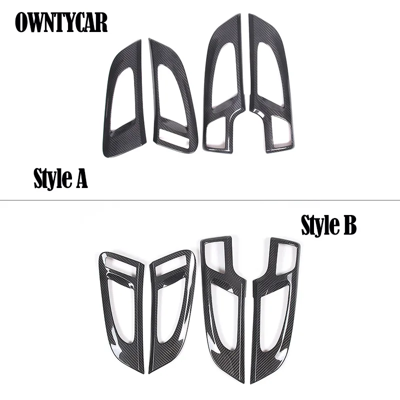 Real Carbon Fiber For Porsche Cayenne 958 2011-2017 Car Interior Door Handle Pull Trim Cover Frame Accessories (Exc. Turbo)
