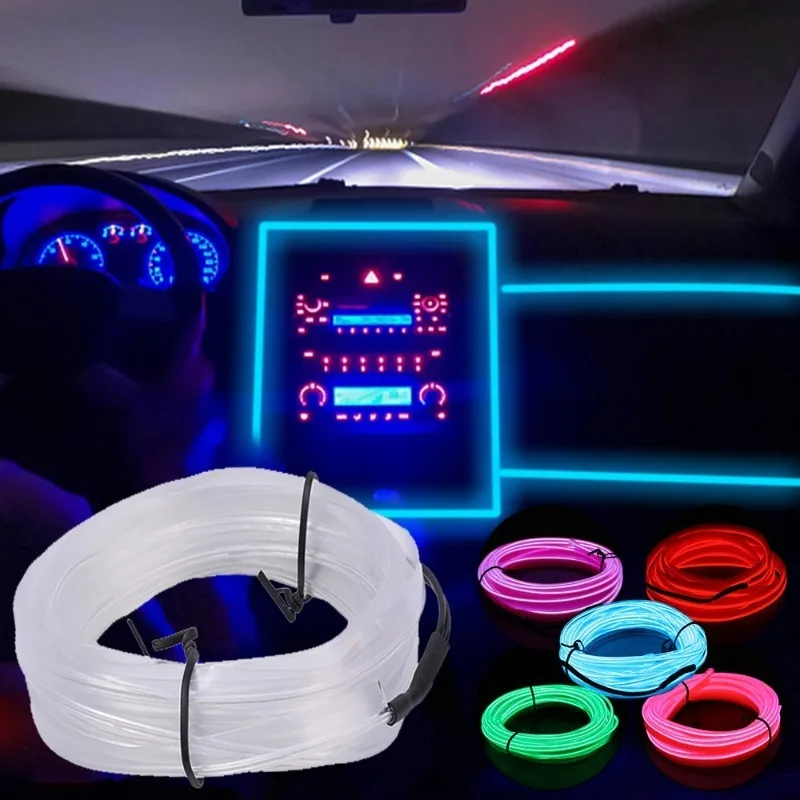 Atmosphere Lamp Strip Car Interior Fiber Optic Ambient Lights Strips USB Party Decorative Lamps Strip Auto DIY Ambient Light