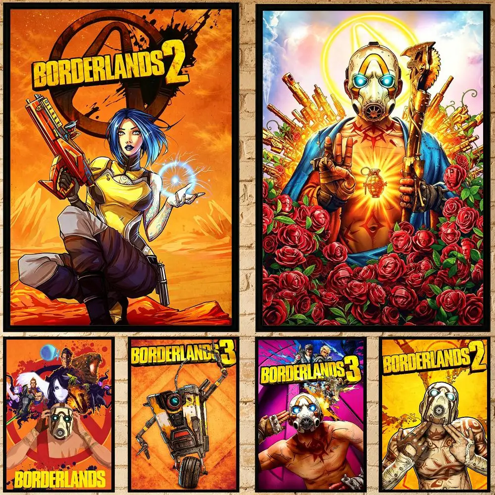 game Borderlands Poster Poster HD Waterproof Self-adhesive Art Print Wall Decor for Bedroom Living Room Gift