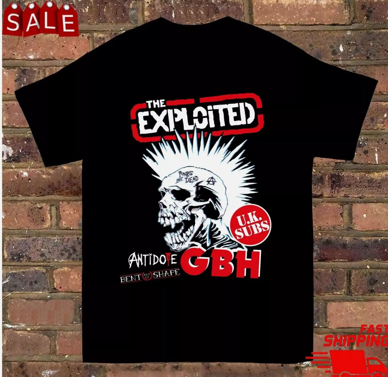 The Exploited UK Subs GBH Concert T Shirt Full Size S-5XL