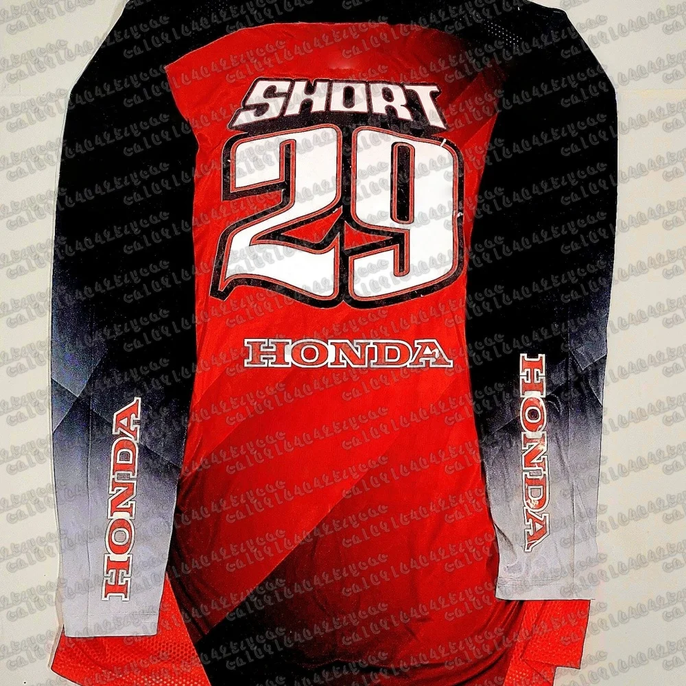 

Реплика летнего мотокросса 2025 года # Джерси Honda Racing Team Reprint 29, свободный дышащий быстросохнущий мотоциклетный трикотаж с 3D принтом и длинным рукавом
