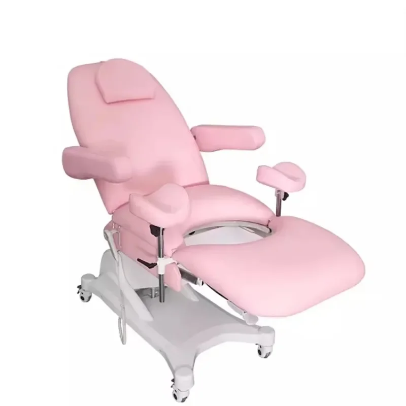 Electric gynecological examination bed with wheels hospital furniture gynecological