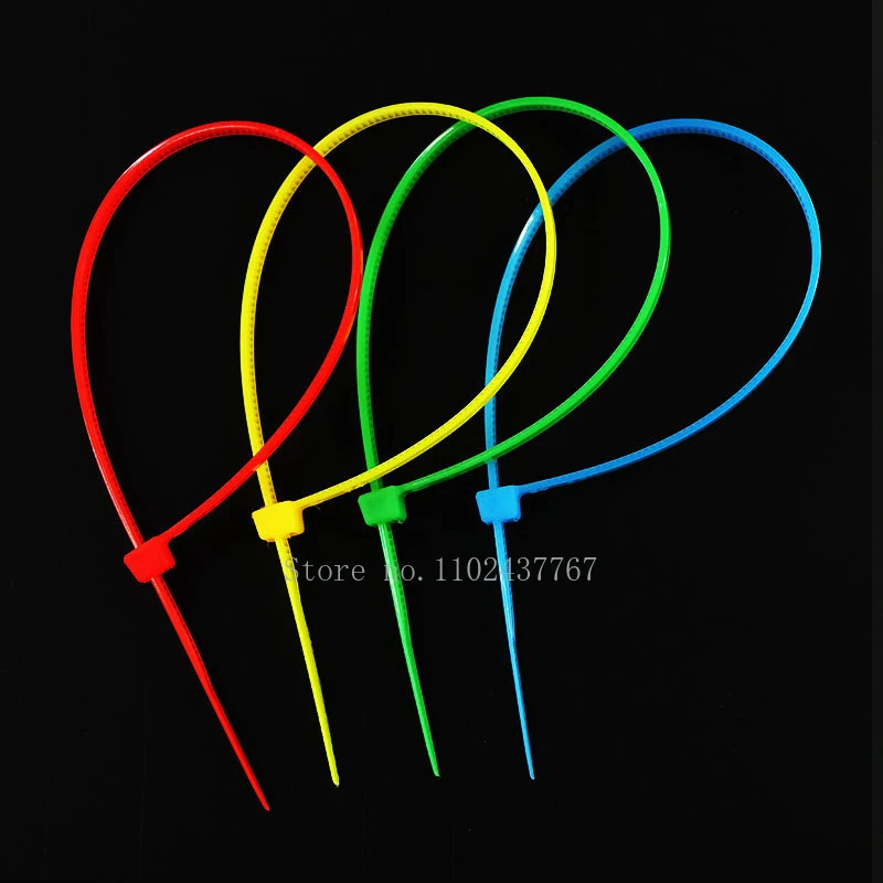 Colored Nylon Zip Ties Black White Pink Red Green Blue Yellow Plastic Ropes Are To Bind The Zip Tie Strong Fastening Buckles