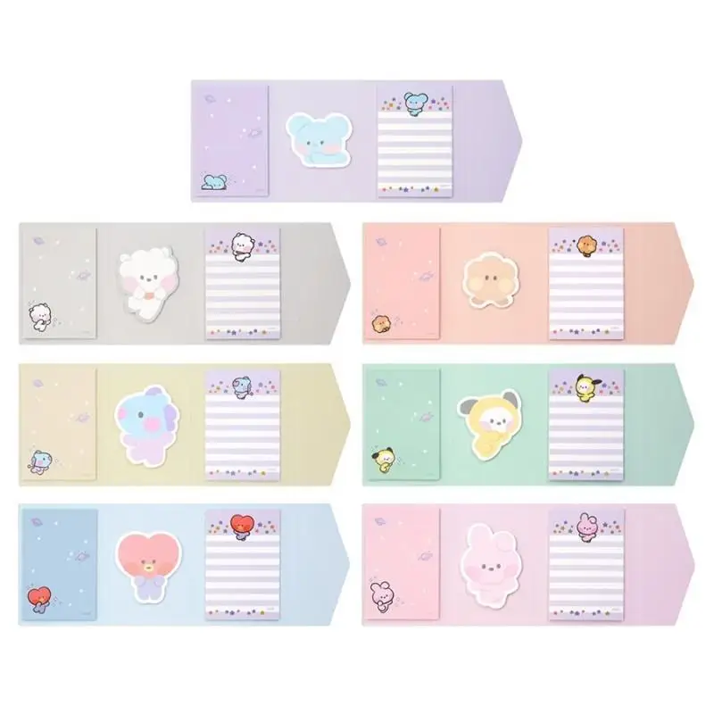 Adhesivos Kawaii BT21, Mini Notas Adhesivas con Dibujos Animados, Planificador, Bloc de Notas, CHIMMY, COOKY, KOYA, TATA, Regalos de Anime