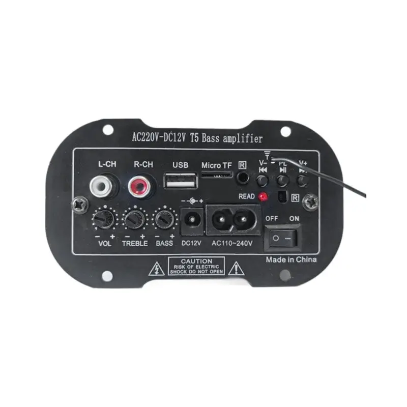 

Плата усилителя T-5, 220 В, моноусилитель сабвуфера, плата стереоусилителя мощности, поддержка Tf Usb FM, усилитель басов, вилка европейского стандарта