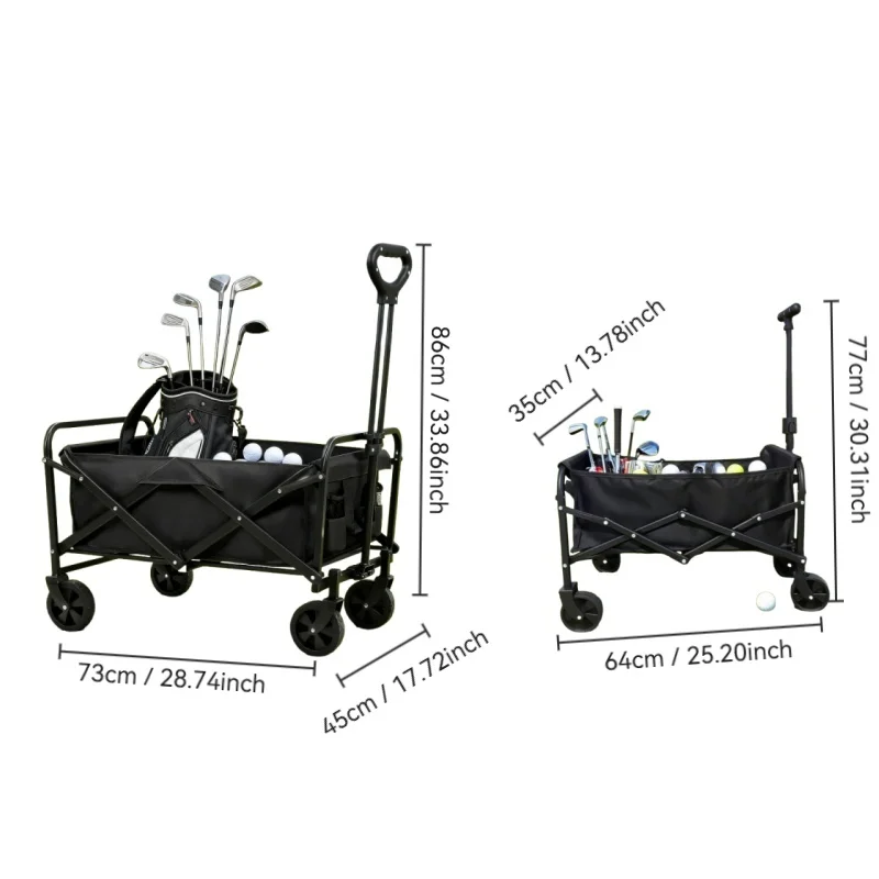 多機能ゴルフトロリー、ゴルフ場設備用折りたたみ式運搬カート、ゴルフ用品保管補助カート