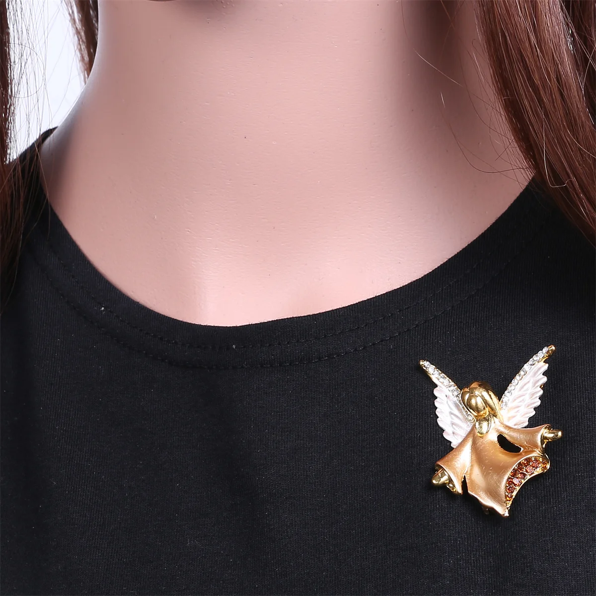 Rinhoo Musik Engel Fee Broschen für Frauen Vintage weiße Engels flügel Weihnachts figur Emaille Pins Neujahr Geschenke Weihnachts schmuck – Detail 21