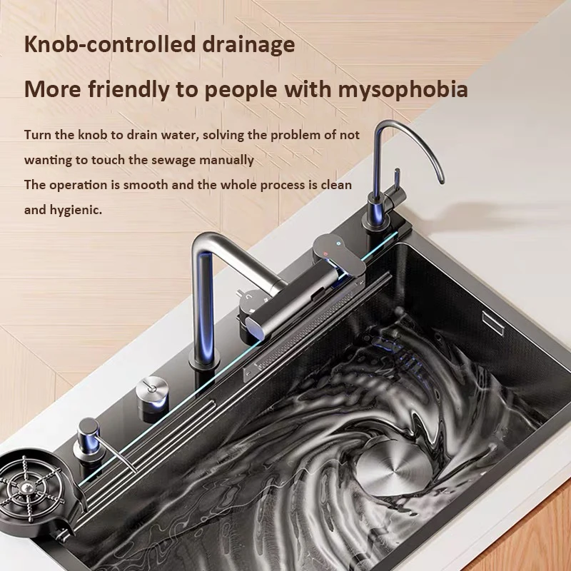 Neptune Whale Honeycomb Smart Sink Premium Self-Buildable Multifunctional Kitchen Sink with Advanced Features in Stainless Steel