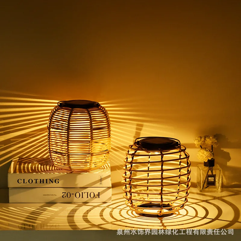 

Solar lawn light outdoor waterproof landscape garden light outdoor atmosphere rattan Japanese garden decorative