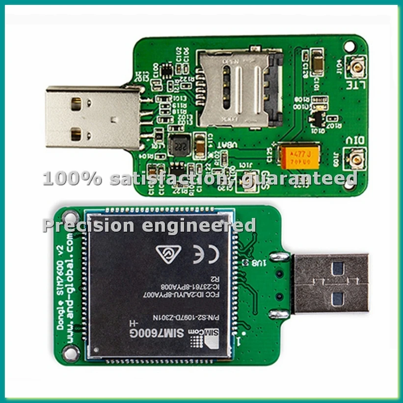 

USB-модем SIMCOM SIM7600G H с антенной, HSPA+ GSM GPRS EDGE UMTS LTE 4G Cat4, для серий SIM7600, SIM7500, SIM7600X-H - TCES