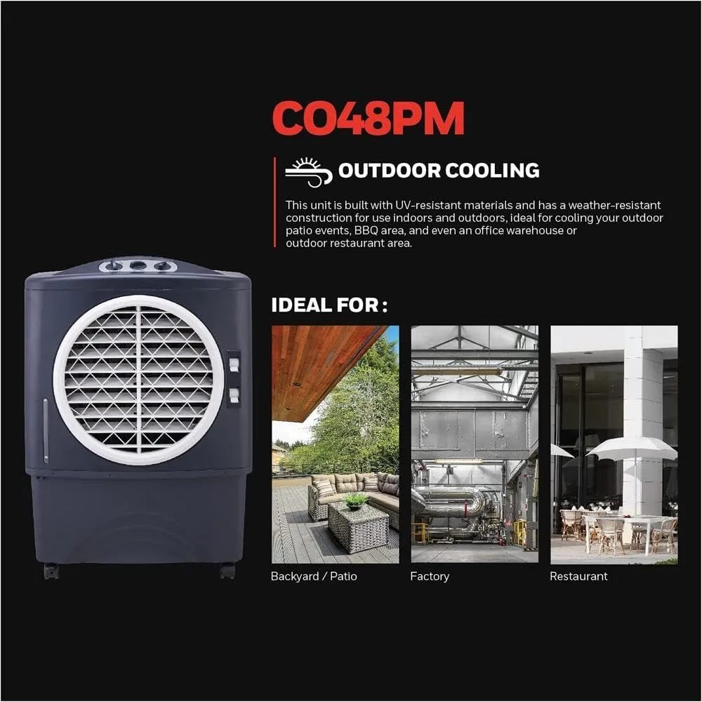 Honeywell Powerful 1062 CFM Outdoor Portable Evaporative Cooler with Fan, Long-Lasting Honeycomb Pads on 3 Sides & Copper