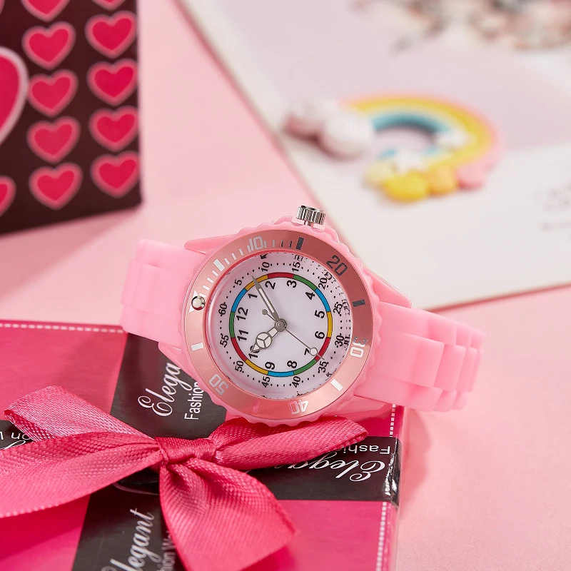 Children Kids Waterproof Shockproof Durable Silicone Strap Quartz Watches for Boys Girls Soft Sports Student Gift Color Option