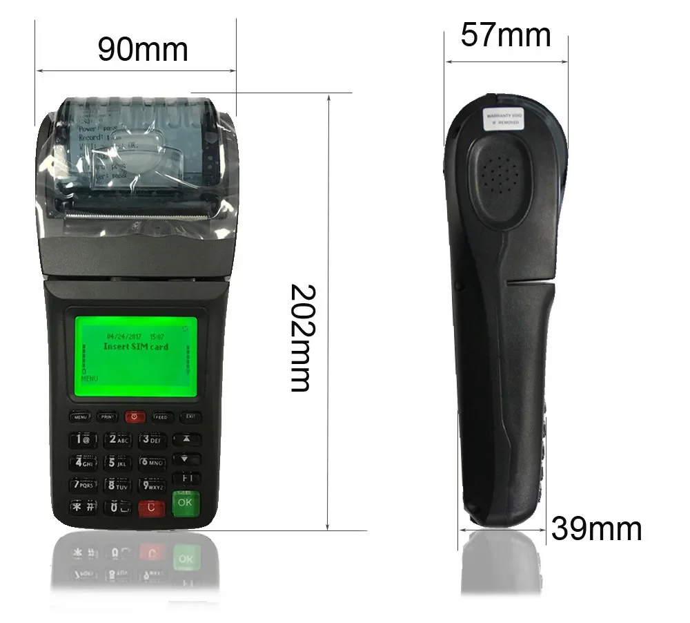 Handheld POS Mobile  Recharge Topup Machine Airtime Prepaid POS terminal with Printer