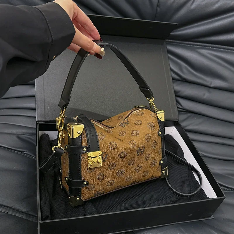 

2025 Premium Vintage Retro Box Bag | High-End Luxury Versatile Handbag | Shoulder/Crossbody Large-Capacity Cosmetic Organizer