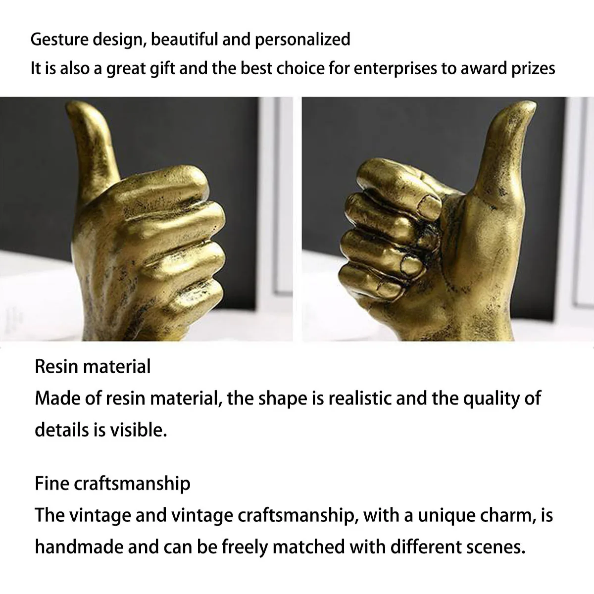 

Hand Gesture Statues, Resin Hands Sculpture Ornament, Couple Romantic Desktop Decoration, Home Decor Statue for Thanksgiving Day