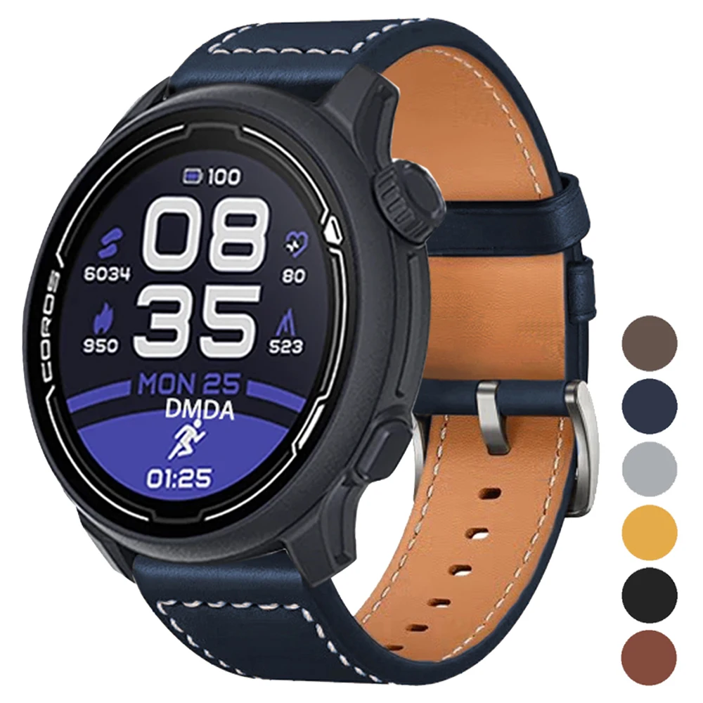 20 22MM Leather Replace Bracelet for COROS Watch PACE 3 2 Casual Strap APEX2 Pro 46mm 42mm Business Bands Smartwatch Accessories