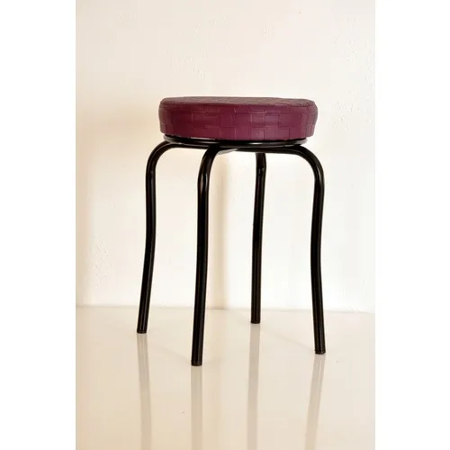 Indomitable Masacılık 2 Pcs Purple Black Profile Stool Metal Stool Thick Stool Kitchen Stool