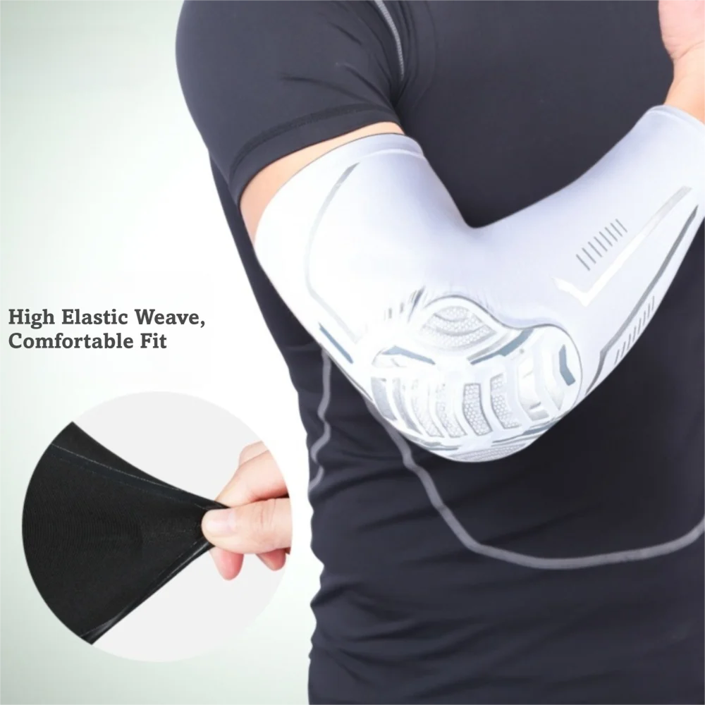1 Pc Elastic Elbow Protectors Honeycomb Design Crash Proof Elbow Support Pad Compression Shock-absorbing Arm Protectors