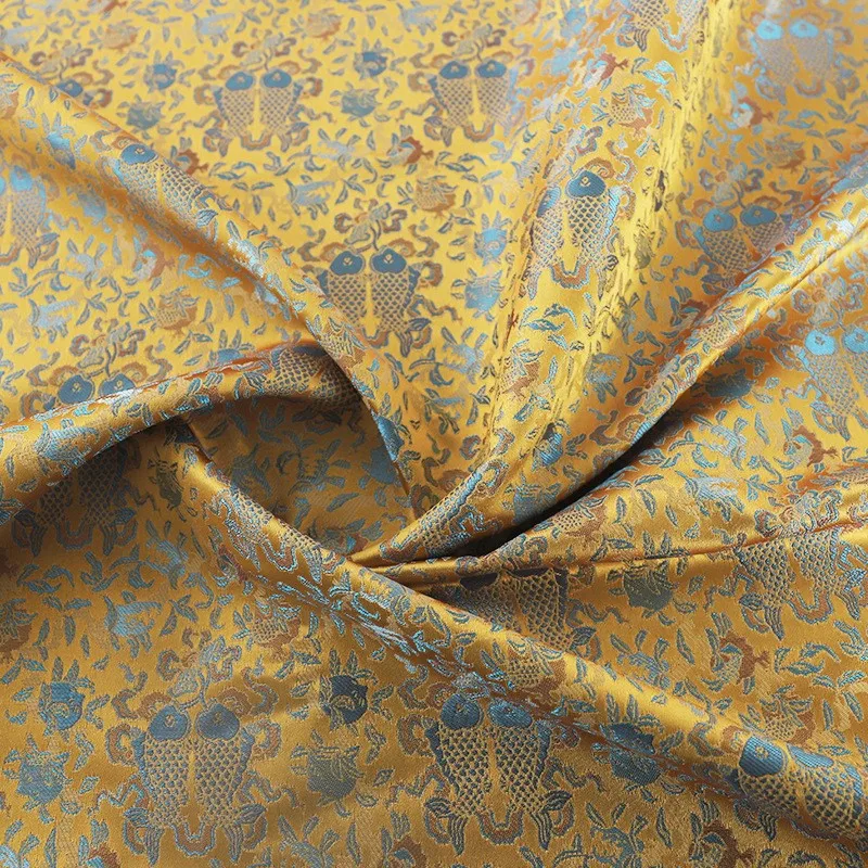 New Chinese style imitation Song brocade waistcoat fabric high jacquard satin garment