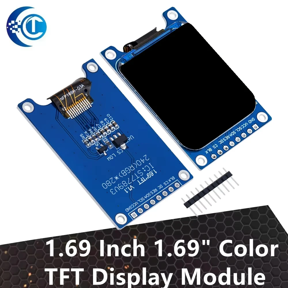Module d'affichage TFT couleur 1,69" - Écran LED LCD HD IPS (240X280), interface SPI avec contrôleur ST7789, parfait pour Arduino