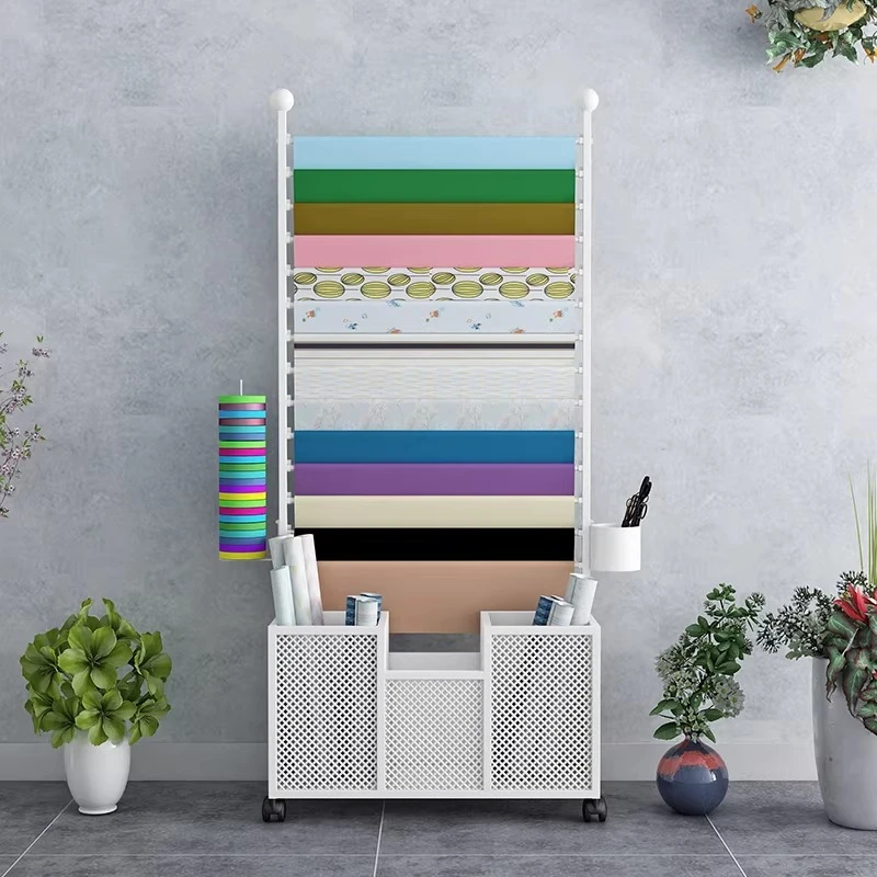 New wrought iron flower wrapping paper shelf, flower shop display shelf