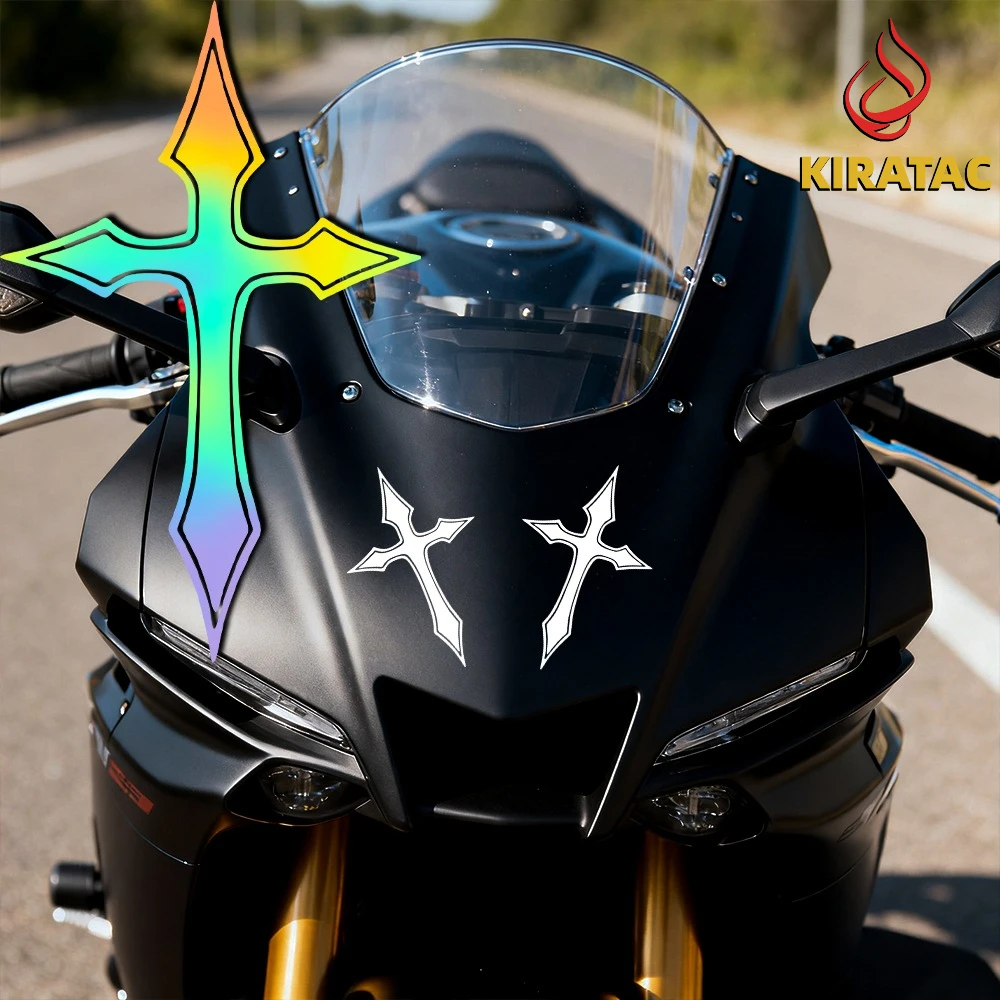 

2 шт. креативных виниловых наклеек с крестом для мотоцикла, легко наносятся, для шлема, боковой панели, обтекателя, сиденья, капота, скутера, велосипеда, декора