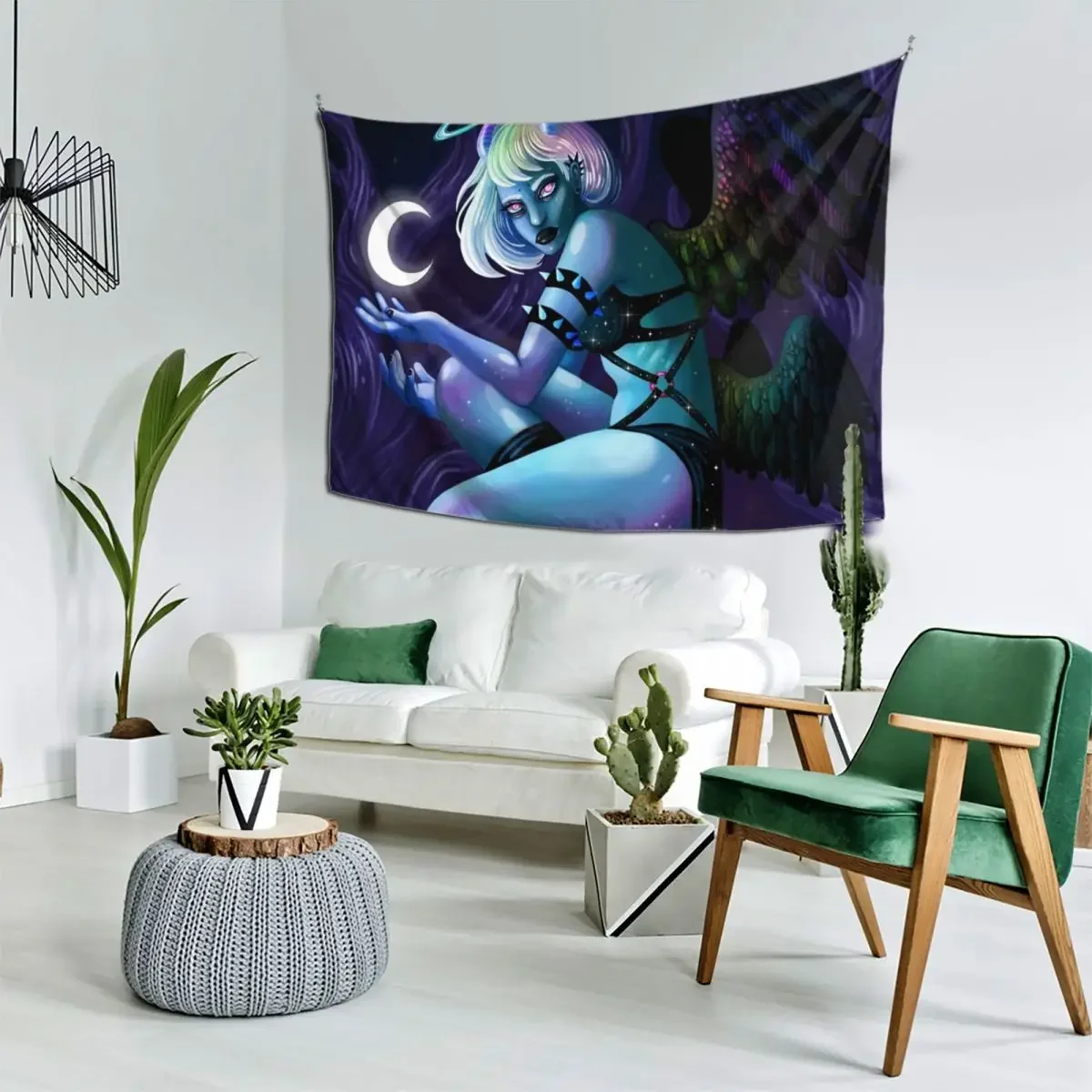 

Murmir, Angel of Night Tapestry Room Aesthetic Hanging Wall Art Mural Tapestry