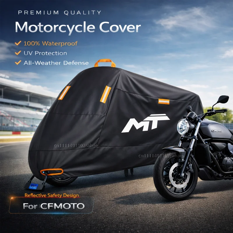 

For Cfmoto Cf 450Mt Outdoor Motorcycle Cover Waterproof Heavy Duty Polyester Tarpaulin UV Protective Rain Dust Sun Scooter Cover