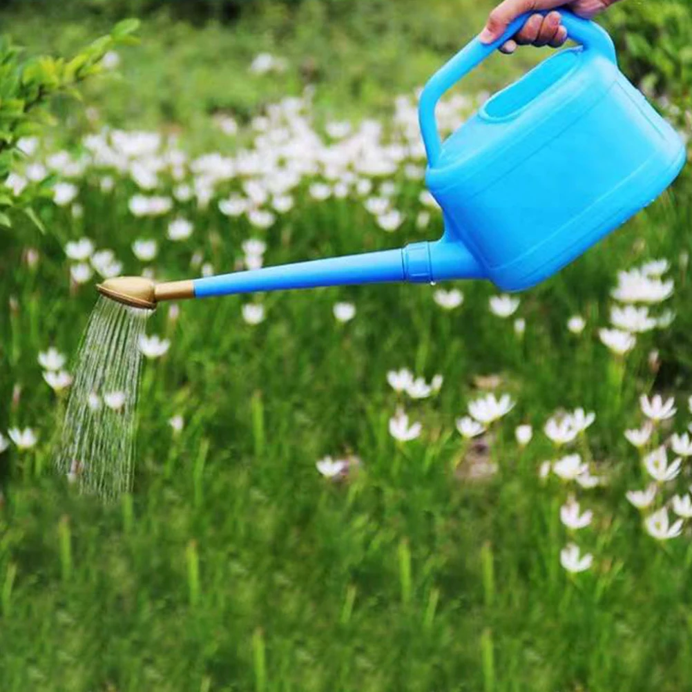 

Large Capacity Watering Can Outdoor Indoor Long Spout Ergonomic Handle Durable Plastic Household Garden Tool Blue for Succulents