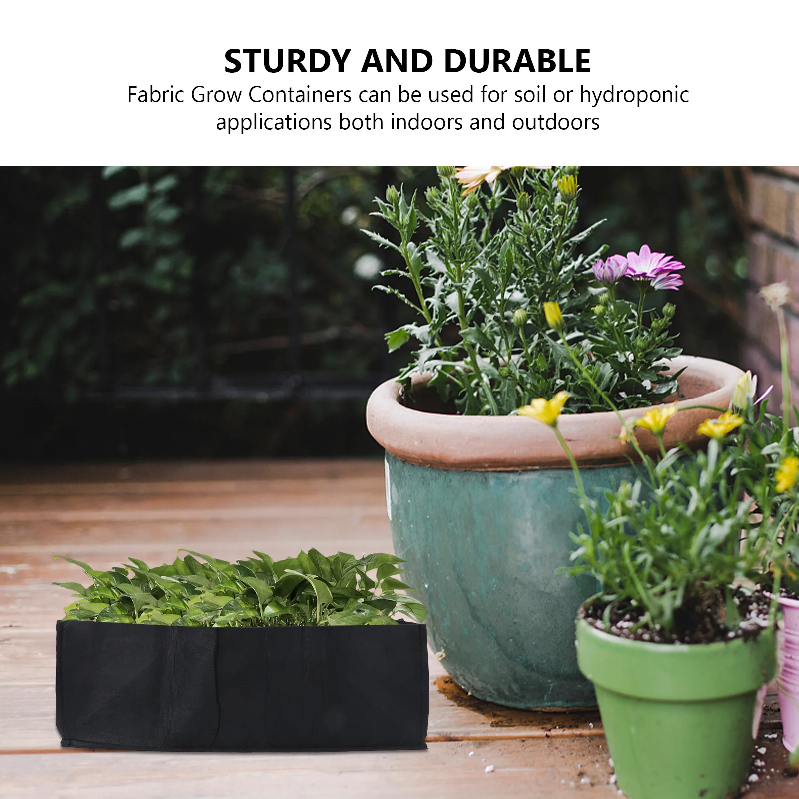 

2pcs Grow Bags Square Planting Bags Reusable Lightweight Fabric Containers Drainage Root Breathing Non-Woven Growth Bag Gallon