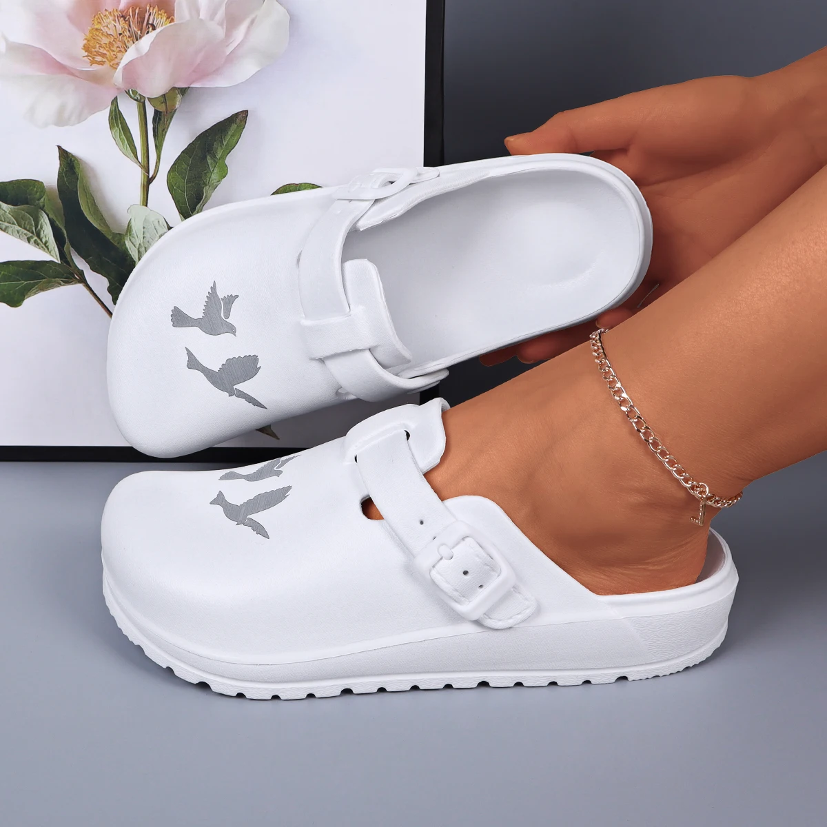 

Летние женские шлепанцы на платформе, повседневные уличные сабо, пляжные сандалии, водонепроницаемые нескользящие тапочки для дома