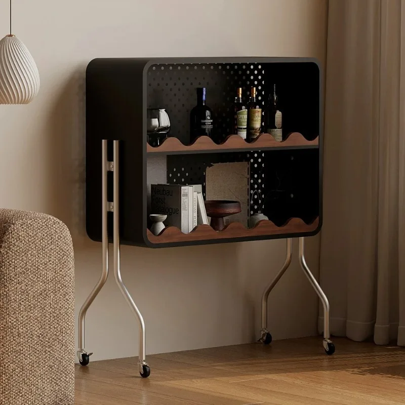 Modern Bookcases Multifunction Organizer Furniture Luxury Living Room Storage Shelf with Wheels Movable CD Shelf Display Stand