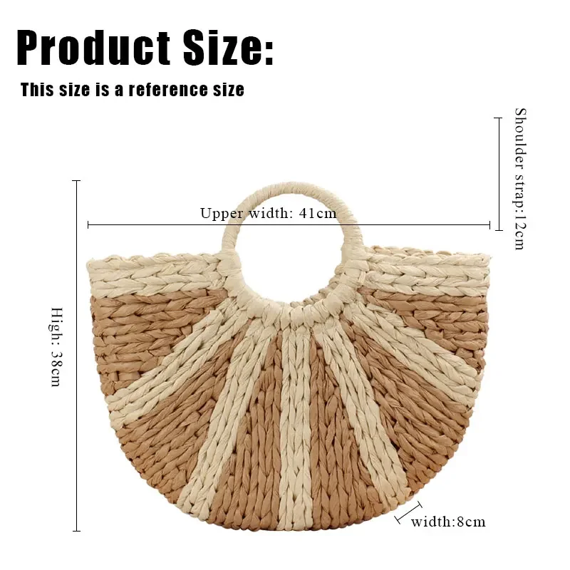 Fashion Round Bags Woven Women Simple Hand-carried Straw Woven Bag Lady Bali Purses Take Pictures Summer Beach Casual Handbags