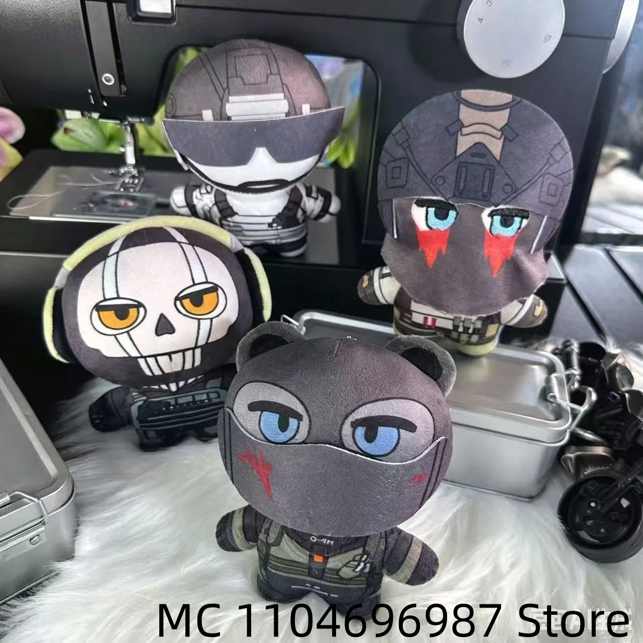 10cm New Call of Duty Keegan Konig Cartoon Plush Sitting Posture Pendant Anime Cute Dango Cosplay Keychain Halloween Xmas Gift