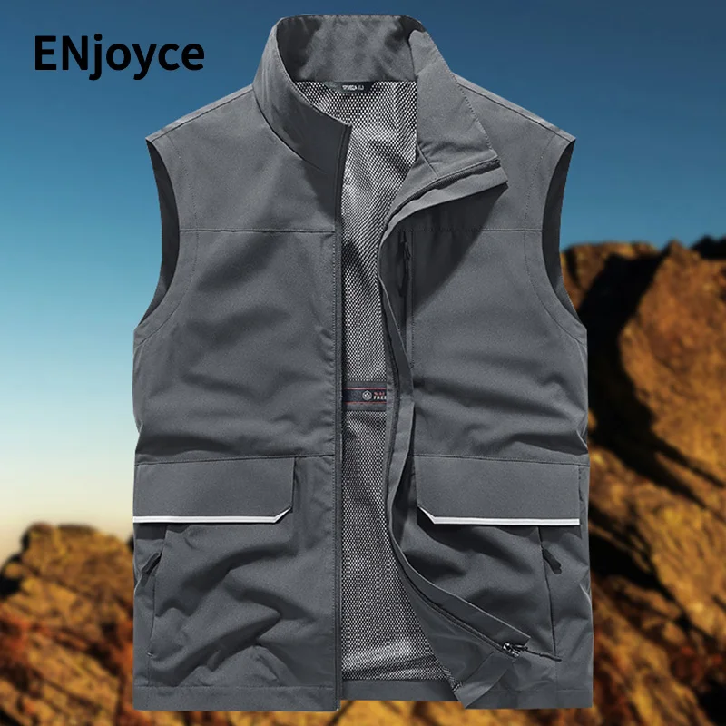 

ENjoyce Summer Men Military Tactical Cargo Vest Jacket Hunting Fishing Hiking Outdoor Waistcoat Sun Protection Sleeveless Coats