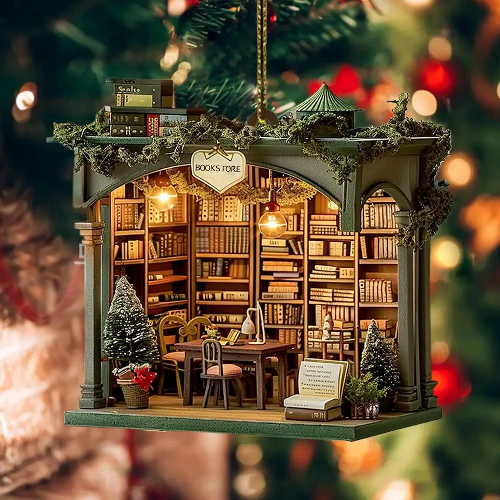 Christmas Bookstore Decoration Pendant Decoration Books Christmas Tree Party Holiday Decoration