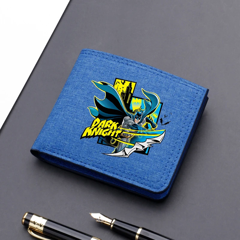 Batmaned Men Square Nylon Wallet Anime Character Card Holder The Dark Knight Cartoon Portable Multi Function Money Clip Gifts view 4